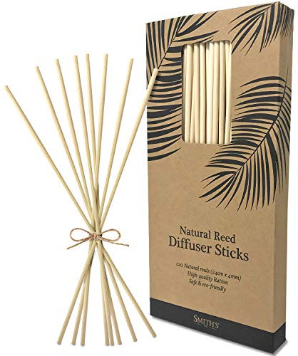 Smith’s® Reed Diffuser Sticks (120 Pack) | 24cm (L) X 4mm (D) | Eco Friendly Rattan Sticks | Handpicked & Inspected | Ethically Sourced | No Chemicals or Dyes | Natural & Safe