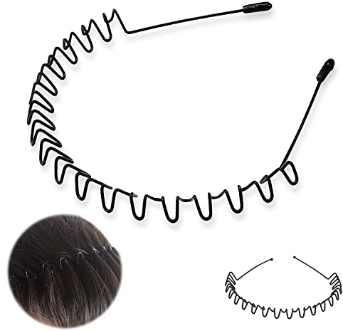 Mens Hair Band Sports Hair Bands For Men, Non-Slip Fashion Headband, Metal Hair Band For Men, Hair Hoop For Outdoor Sports, Weddings And Daily Wear (1 Pack)