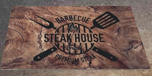 Hulehule Tex Alfombra ignifuga para Barbacoa. Resistente al Fuego | Protege el Suelo del jardín o terraza | Evita Las Manchas de Grasa y restos de Alimentos. | Fácil de Limpiar (Steak House Brown)