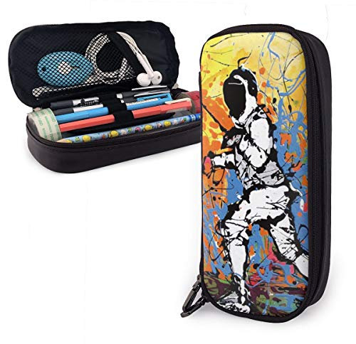 Pu Leder Federmäppchen Neuartiges Fechten Aufbewahrung Bleistift Tasche Große Kapazität Federmappe Langlebig Büro Briefpapier Tasche Für High School College Teenager