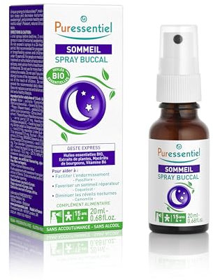 Puressentiel – Sonni Sereni – Spray orale – Favorisce il Sonno - Formula 99.7% Naturale - Vitamina B6, Oli essenziali BIO, Estratti di piante, Macerati di Gemme - Gusto agrumi - 20 ml