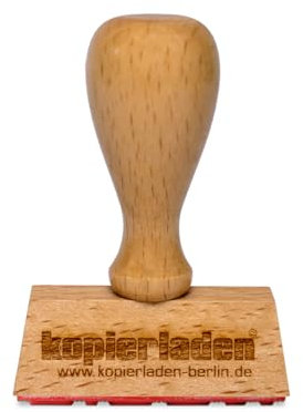 Einzeiliger Holzstempel 40x10 mm mit Wunschtext personalisieren - optional mit Stempelkissen und Tinte - Namensstempel, Wortstempel, Firmenstempel