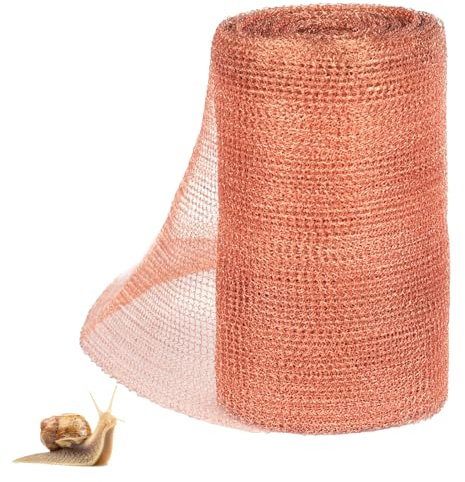 Copper Mesh Slug Repellent, 4m/13ft Copper Wire Tape Slug Repellent Nematodes for Slugs and Snails Mouse Repellent 100% Copper Wire Mesh Plant Garden Protector Eco Slug Repellent Pet Friendly