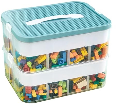 Mlllokfki Vielseitige Legos-Box, geräumige Bausteine, praktische Legosteine, leichte Duplo Sets für Alter 3-5, 30,5 x 23 x 23 cm, für Kinder, 1 Packung