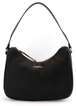 Fiorelli Women's Blake Shoulder Bag, Stylish Handbag with Gold Hardware, Black Pebbled Faux Leather