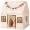 COSTWAY Kids Play Tent, Indoor Outdoor Playhouse with Non-slip Mat, String Lights, Flags, Mesh Curtains and Windows, Large Castle Fairy Tents for Boys Girls (3 Windows)