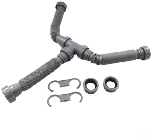 Tuyau d'évacuation flexible amovible avec double tête, longueur réglable de 20 cm à 80 cm pour une intégration facile dans les éviers