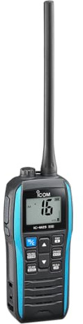 Icom M25EVO Blue Marine UKW-Funkgerät | schwimmend | wasserdicht | USB-Aufladung | leicht | lange Akkulaufzeit | Bootfahren Essentials