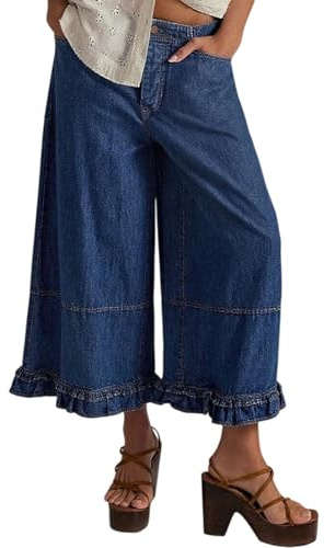Generiska korta byxor, damjeans, jeans med elastiskt band, dam, säckig, motorcykel, tjock, stretch, pojkvän, kostymbyxor, lämpliga för den dagliga vägen till arbetet, Mörkblå, M