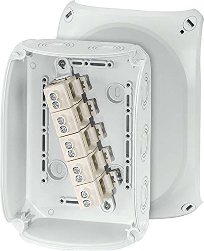Hensel KF1010 G Abzweigdose, Feuchtraumdose IP66/67/69 Wetterfest Abzweigkasten 10mm² mit Klemme (grau 180 mm, 77 mm, 130 mm, 389 g)