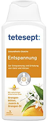 tetesept - Entspannung Duschgel - 250ml - Zur Entspannung Und Erholung Von Körper Und Geist - Mit Natürlichen Wirkstoffen: Orangenöl, Orangenblüten- & Jasmin-Extrakt - Intensiver Duft