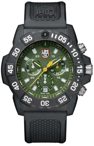 Luminox Reloj de Hombre Navy Seal Cronógrafo de 45 mm, Serie 3580/3590, cronógrafo Militar CARBONOX, Reloj de Cuarzo Suizo, Resistente al Agua hasta 200 m, autoluminoso, Negro, 45 mm, Moderno