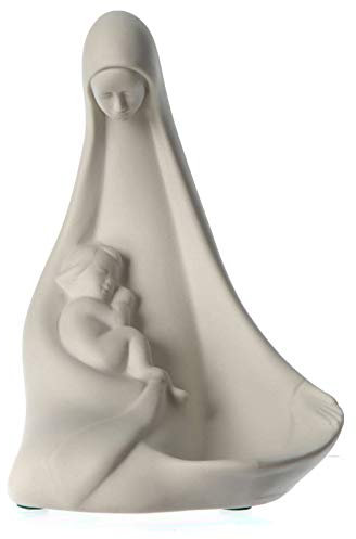 Holyart Madonna con Bimbo acquasantiera portacorona 14 cm Pinton