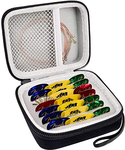 PAIYULE Guitar Pick Holder Case for Fender/for Dunlop/for D'Addario/for Jim Dunlop/for ChromaCast/for UNLP MUSICAL INSTRUMENT Guitar Accessories, All Size Picks Storage Pouch Box-Bag Only-balck