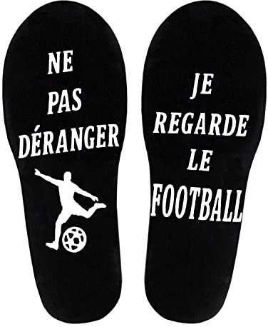 Merclix Chaussette de Football Homme Humour Rigolote, Idée Cadeau Homme Anniversaire Personnalisé Rigolo pour Collègue Meilleure Amie Frere - ne pas déranger, je regarde le football