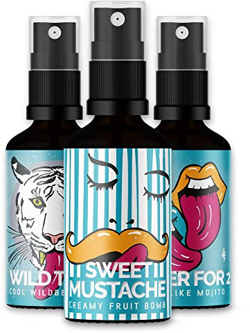 FlavourME | Geschmacksspray für den Körper | 3 x 30ml | Geschmack beim Liebesspiel| Geschenkset für Paare| Geschenk für Sie| Geschenk für Ihn| 100% vegan| natürlicher Geschmack| Intimbereich geeignet