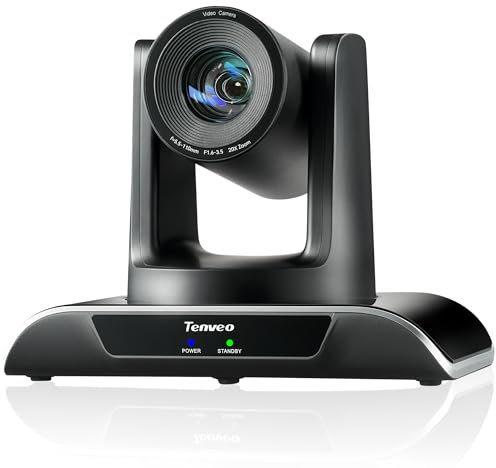 Tenveo PTZ Kamera 20X Optischer Zoom Konferenzraumkamera USB/HDMI/RJ45 FHD 1080P 60FPS Videokonferenzen Unterstützt Skype Zoom Teams OBS YouTube für Live Streaming Meeting Business Kirche