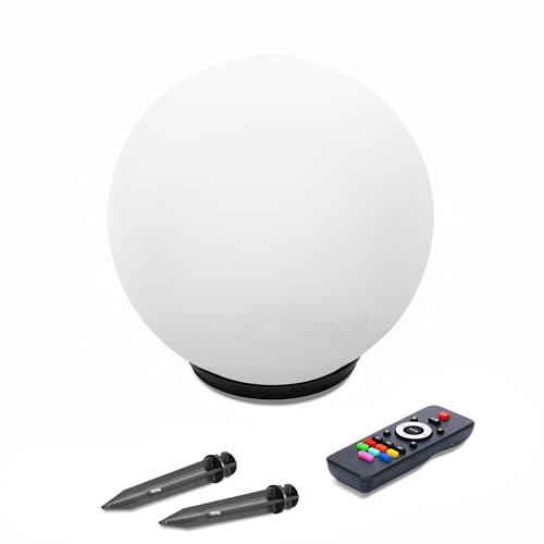 Esotec Solarkugel Liana CCT, 30cm, Multicolor, Fernbedienung, Akku, LED Gartenkugel, Leuchtkugel, Kunststoff, Erdspieß, IP44, wetterfest, Winterfest, außen, 102640