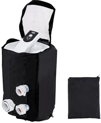 NQEUEPN Hot Tub Heater Pump Cover, Waterproof Spa Heater Pump Cover 600D Oxford Cloth Inflatable Hot Bathtub Pump Cover Accessories Fits Multiple Brands, Cover Only (Black)