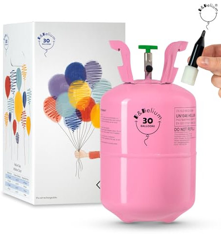 Rosa Helium Gasflasche für30 langanhaltende Ballons - Perfekte Party Dekoration für Geburtstag, Hochzeitsfeier & Event Dekoration