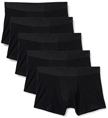 Amazon Essentials Men's Slim-Fit Cotton Jersey Boxer Shorts, Pack of 5