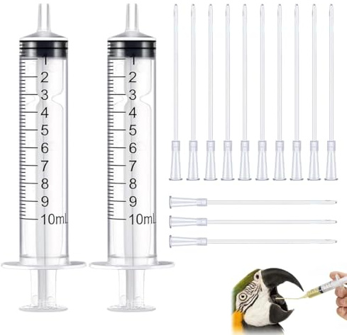 NHQZ 15 Pièces Seringues Pour Nourrir Les Jeunes Oiseaux, Accessoires Pour Pigeons, Nourriture Pour Mangeoire, Seringue Nourrissage Oiseaux,Seringue Alimentaire,Seringue De Gavage