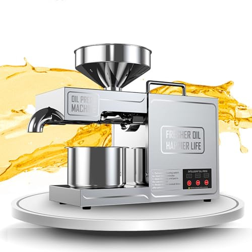Electric Oil Press Machine Seed Oil Maker 820W Stainless Steel Automatic Oil Extractor Cold Hot Oil Press Machine for Commercial Home