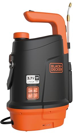 BLACK+DECKER – Pulverizador de batería 5L, batería de litio 3,7 V, recargable presión 2 bar pulverizador jardín