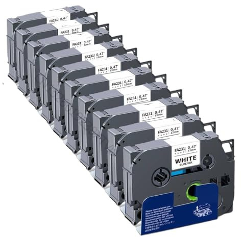 10 Pack 12mm Fabric Label FA231 for TZc FA231 Fabric Iron On Tape Black On White Compatible with Label Maker(Black on White)