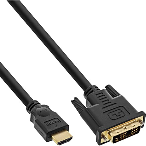 InLine 17661P HDMI-DVI-kabel, förgyllda kontakter, HDMI-kontakt till DVI 18+1 kontakt, 1 m