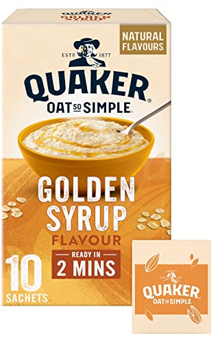 Quaker Oat So Simple Golden Syrup Porridge Sachets, 10 x 36g