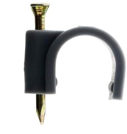 Zenitech - Lot de 80 Crochets de Fixation Ø16mm - Parfaits pour Maintenir Câbles et Gaines sur Murs - Installation Facile sur Béton - Conformes aux Normes de Sécurité - Gris