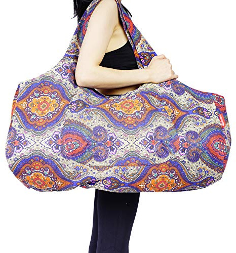Aozora Yoga Mat Bag Large Yoga Mat Tote Sling Carrier with Pockets Fits Mats with Multi-Functional Storage Pockets Light and Durable (Celestial)