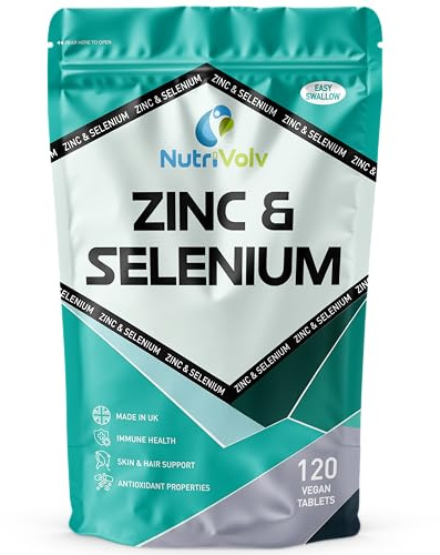 Zinc 15mg & Selenium 200mcg | 120 Tablets | Zinc Picolinate & Selenomethionine (Most Bioavailable Form) | Immune Support | by NutriVolv