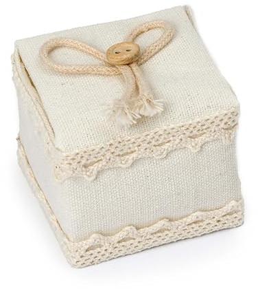Mopec AA486 Pack 6 Cajitas marfil con cintas para anillos 5x4x5cm.