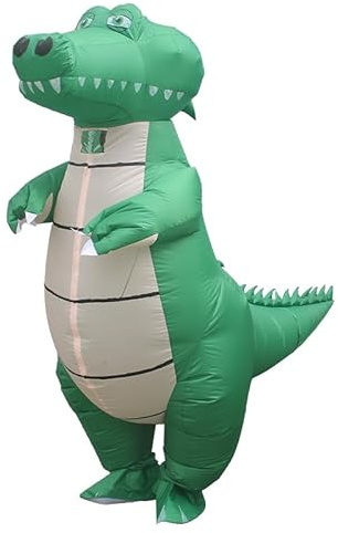 RHYTHMARTS Disfraz Inflable Cocodrilo Disfraces Cocodrilo Inflables Traje Hinchable para Adultos Disfraces de Halloween Carnaval Navidad