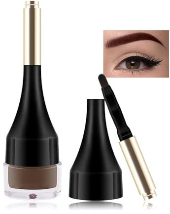 Augenbrauen Creme, Eyebrow Cream Wasserfest & Wischfest, Dunkelbraun Augenbrauen Färben mit Pinsel, Lang anhaltend Augenbrauenstift Nicht Klumpend, Augenbrauenfarbe zum Füllen & Formen der Brauenhaare