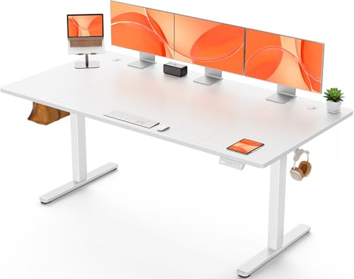 ErGear Escritorio Elevable Eléctrico, 180x80cm, Blanco