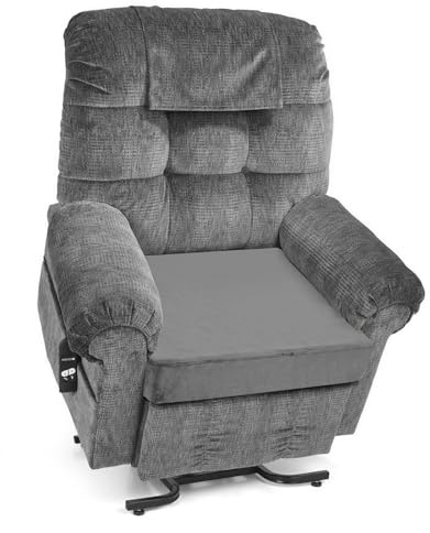 SINOSSO Velvet Large Chair Cushion for Elderly 20 x 20 x 3, High Density Foam Seat Cushion for Recliner Couch Armchair, Thickened Chair Pad, Gray