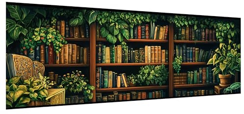 Hoobee 5D DIY Bücherregal Diamond Painting Groß, Diamond Painting Bilder Buch, Diamant Painting Groß xxl Vollbohrer Stickerei Kreuzstich Kunst Handwerk für Zuhause Wanddekoration 30x80cm-6