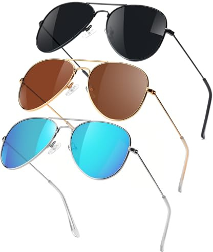 SEKKAF Polarized Aviator Sunglasses for Boys Girls Classic Lightweight Metal Frame Sun Glasses UV400 Protection Lens