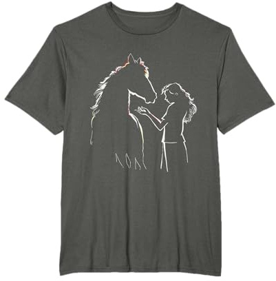 Cheval et Fille Motif pour l'écurie et l'équitation Chevaux T-Shirt