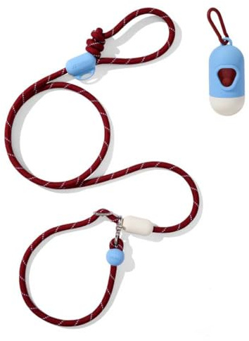 VETRESKA Laisse pour Chien Mains Libres, Laisse en Corde réglable de 2,4 m pour Chiens de Taille Moyenne à Grande, laisses à Glisser à la Taille ou en bandoulière pour Les promenades (Mist & Merlot)
