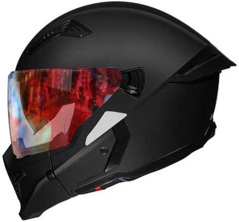 Casco Da Moto Modulare Caschi Integrale Con Doppia Visiera 3/4 Casco Combinato Retrò Casco Moto Jet Omologato DOTECE Caschi Integrali Per Adulti Uomini E Donne 11,XL:61-62CM