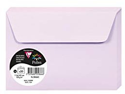 Clairefontaine Pollen 5866C Packung mit 20 Umschläge (in format C6, 114 x 162mm, 120g) flieder