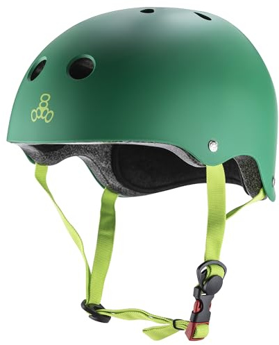 Triple 8 Brainsaver Helmet with EPS (Rubber Kelly Green, X-Small/Small)