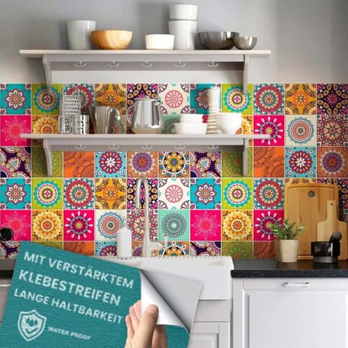 RE-COVERTILES - Fliesenaufkleber Küche und Bad PVC-Klebefliesen Regenmäntel Kratzfest Stickers Dekoration Wand Zementfliesen Peel and Stick - Modell 10 Stücke 20x20 cm PS00178 Made in Italy