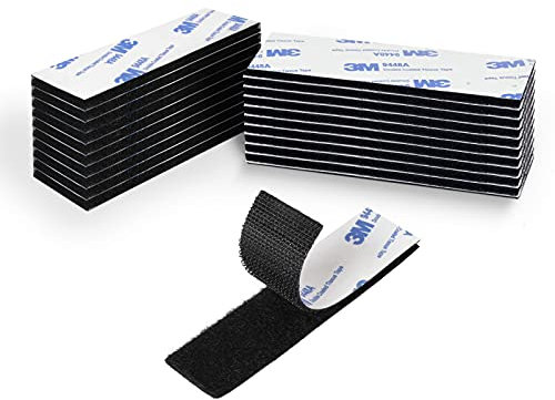 Cinta adhesiva de de alta resistencia - 2,5 x 10 cm 12 pares - Sujetador adhesivo posterior resistente para uso en el hogar, oficina, interior y exterior - En lugar de agujeros y tornillos