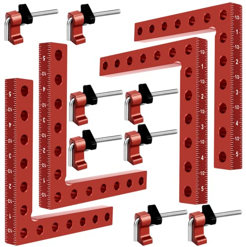 90 Degree Clamp, Cabinet Clamp, 5.5 x 5.5(14 x 14cm) Aluminum Alloy Right Angle square Tool, Corner Clamps for Woodworking Tools, Right Angle Clamp, Drawers, Picture Frame (4pack)