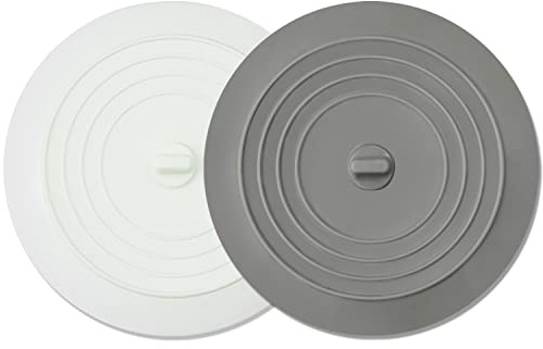 MATATAMAX 2 Pack Tub Stopper, 6 inches Large Silicone Bathtub Drain Plug Hair Stopper, Flat Suction Cover for Bathroom, Kitchen and Laundry